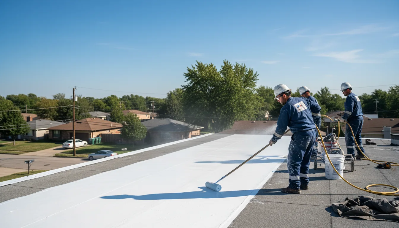 Commercial roof coating in Hallett, OK near me